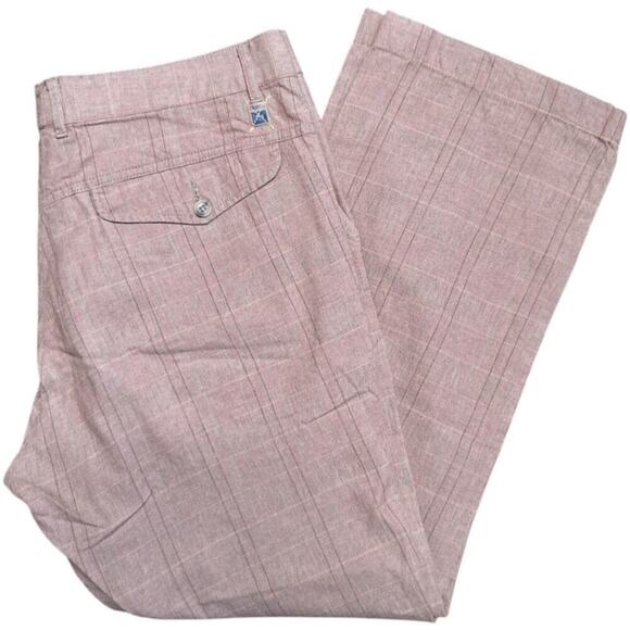 Gilmar Peach Tan Plaide 100% Cotton Lightweight Pants Men's Size XXL - Picture 3 of 6